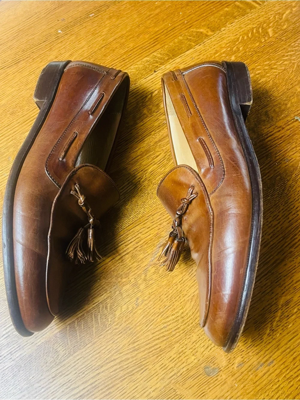 Johnston & Murphy Men's Brown Tassel Loafers - Classic Leather Slip-Ons